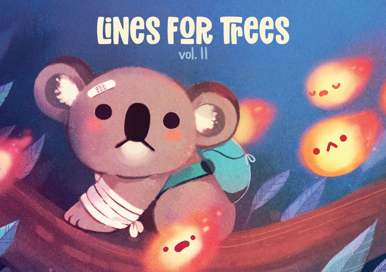 Lines for Trees Volume II book cover featuring a koala