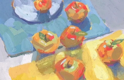 Apples still life study. Original artwork by Giovanna Dasso.