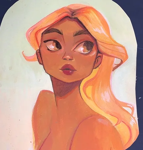 Golden-haired portrait. Original artwork by Giovanna Dasso.