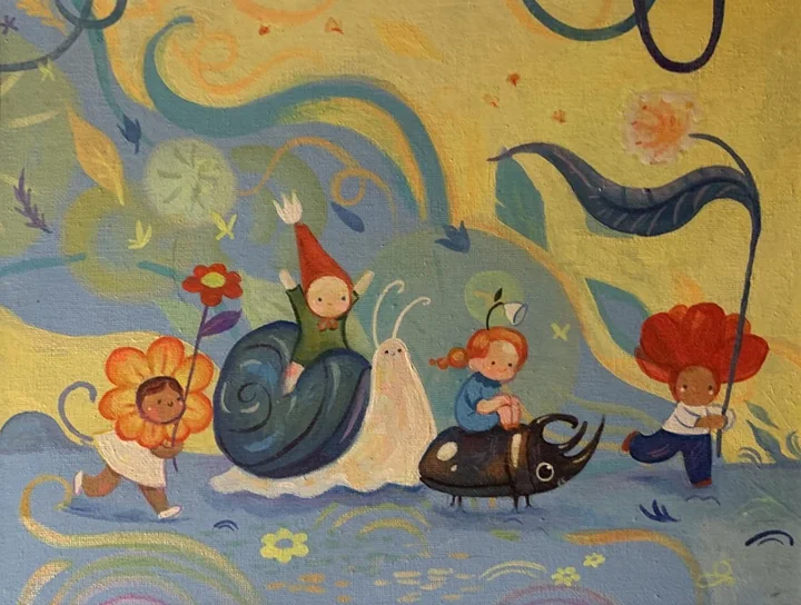 Tiny garden companions. Original artwork by Giovanna Dasso.